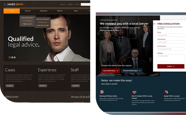 Attorney Website web page