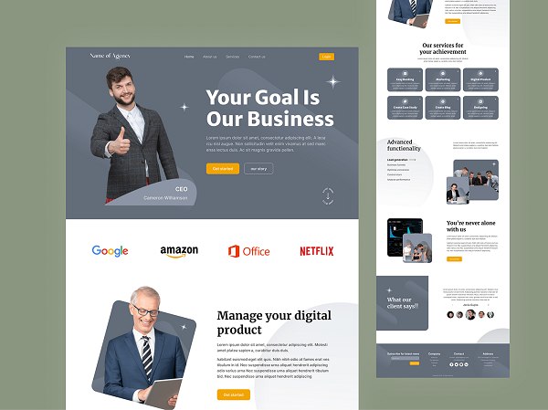 Business website landing page coral gables