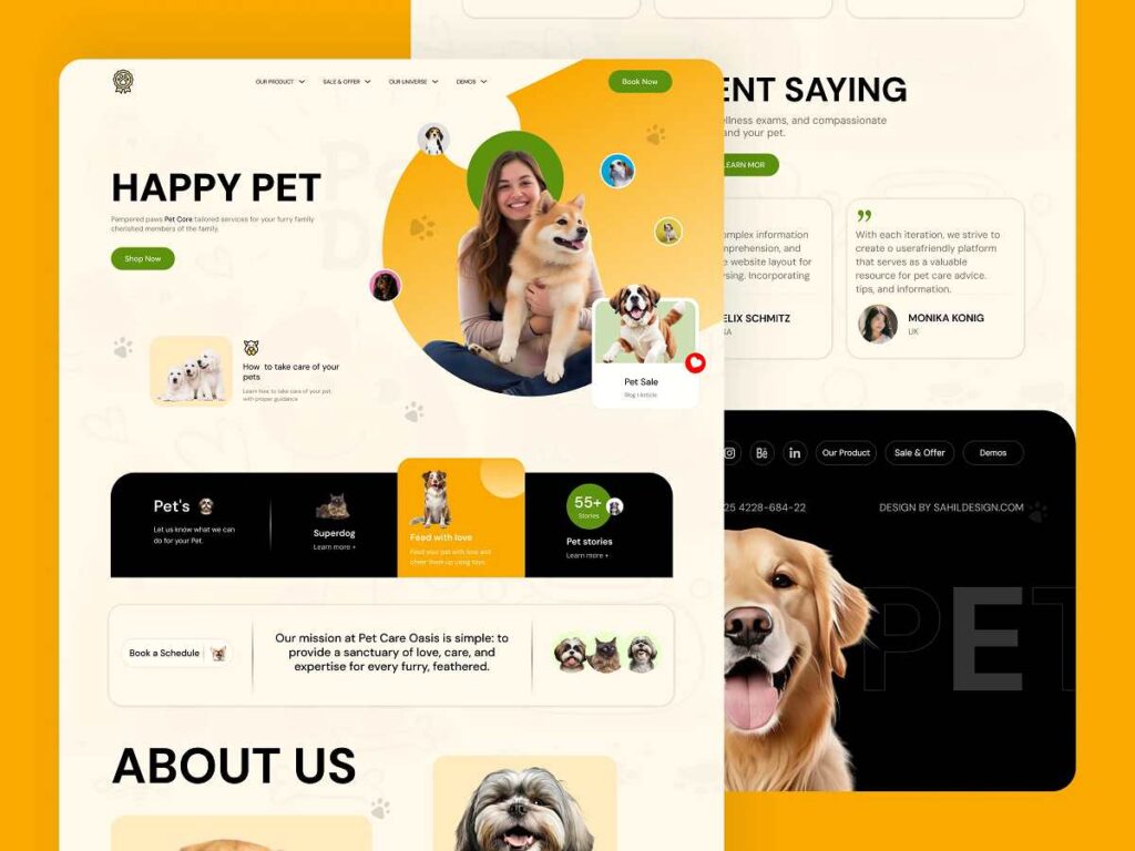 Happy pet web design