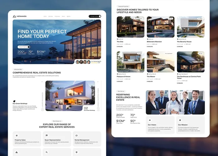VistaHaven Real Estate landing page