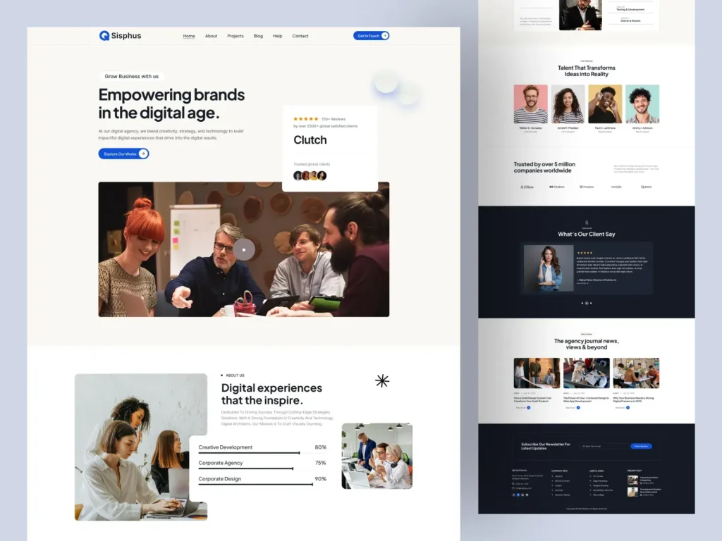 digital agency landing page