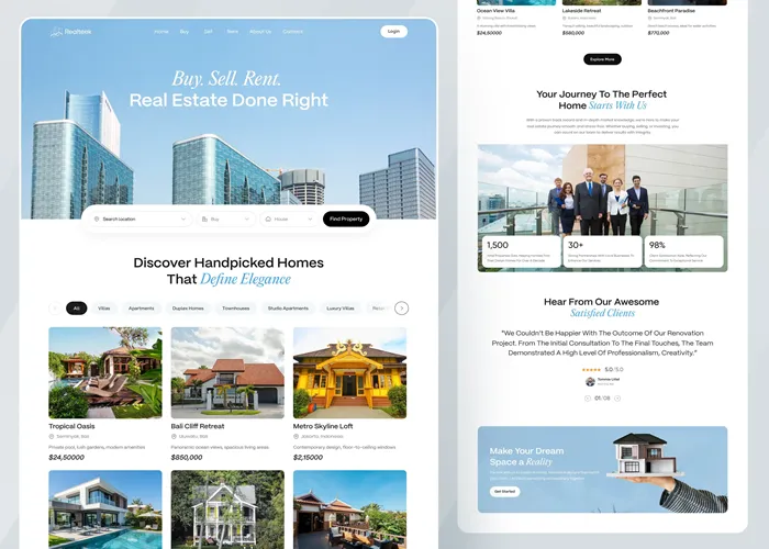 landing page design for a real estate agency